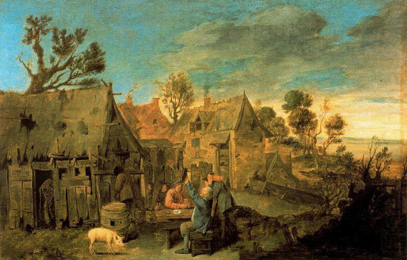 Adriaen Brouwer Village Scene with Men drinking china oil painting image